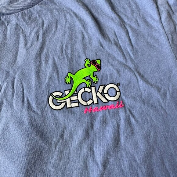Gecko Hawaii Men's Size XL Color Changing Blue to White Short Sleeve T-Shirt - Picture 7 of 7